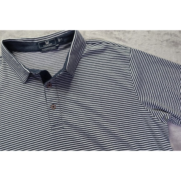 coast Other - Coast Slipknot Golf Polo Shirt Men's Size‎ 3XL XXL Gray Striped